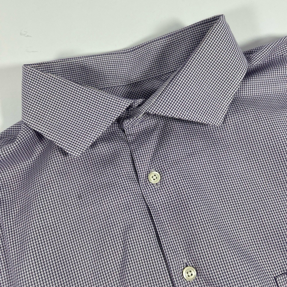 JoS A Banks Reserve Mens Shirt Size 19-37 Purple White‎ Long Sleeve Tailored Fit